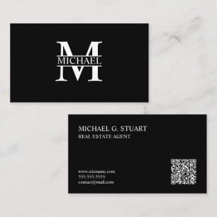 Professionelles Monogramm und Name Visitenkarte