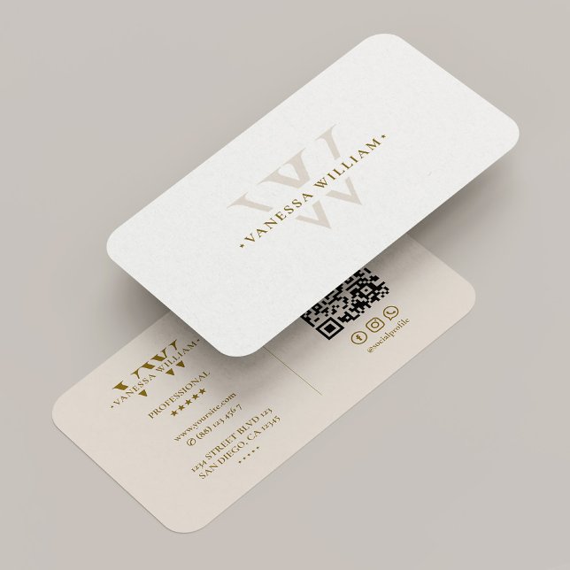 Professionelles Monogramm V-Logo Minimal Sand Visitenkarte (Professional Monogram V Logo Minimal Sand Business Card
)