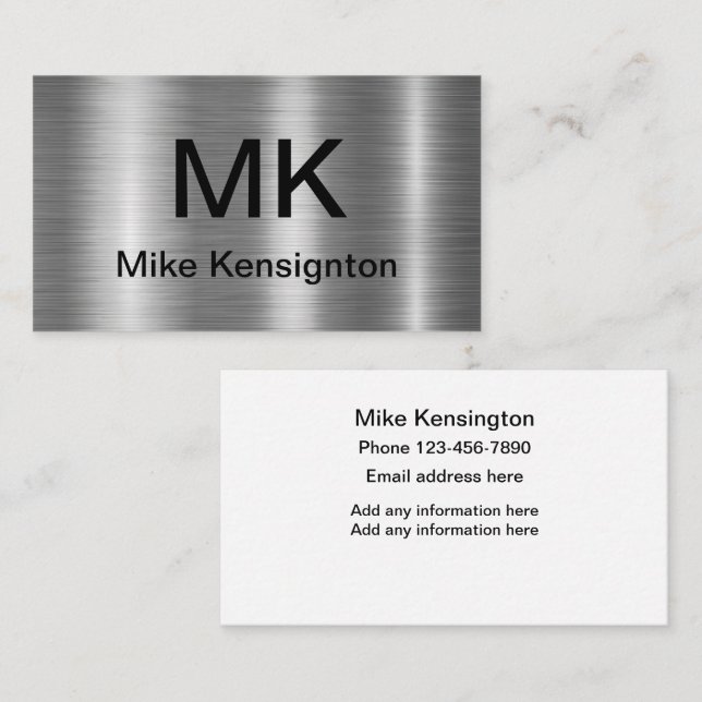 Professionelles Monogramm Visitenkarten-Design Visitenkarte (Vorne/Hinten)