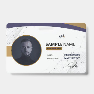 Professionelles Navy-Gold-Tech-ID-Abzeichen - 01 Ausweis