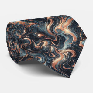 Professionelles Navyblau und Kupfermarmor Krawatte