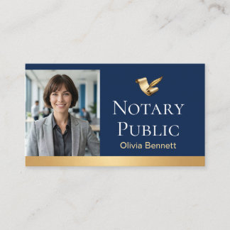 Professionelles Notar-Siegel mit Feder-Emblem Visitenkarte