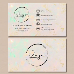 Professionelles Opal-Geschäft Logo Social Media Visitenkarte