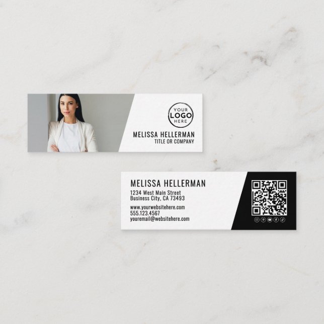 Professionelles QR-Code-Foto-Logo Mini Visitenkarte (Vorne/Hinten)