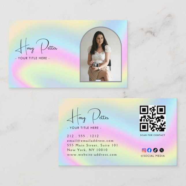 Professionelles QR-Code-Foto  Visitenkarte (Vorne/Hinten)