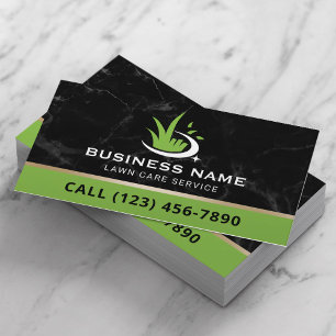 Professionelles Rasenpflege-Logo Modernes Schwarz Visitenkarte