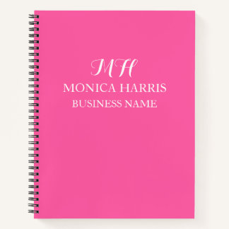 Professionelles rosa Monogramm Anfangsbuchstabe Ge Notizbuch