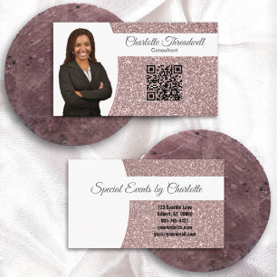 Professionelles Roségold Glitter Individuelles Fot Visitenkarte