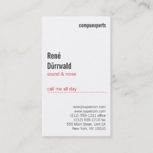 Professionelles Rot Visitenkarte