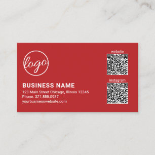 Professionelles rotes Logo QR-Code Modern Visitenkarte