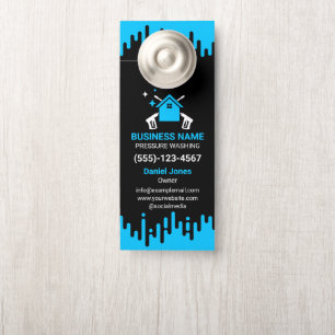Professionelles Schwarz-Blau-Druckreinigen Türanhänger