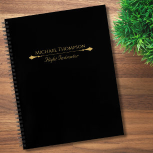 Professionelles Schwarz Gold Modern Stilvoll Einfa Notizbuch