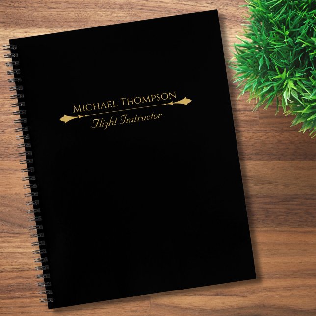 Professionelles Schwarz Gold Modern Stilvoll Einfa Notizbuch (Von Creator hochgeladen)