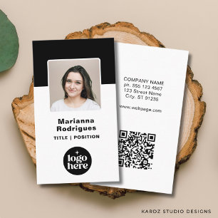 Professionelles Schwarz-Weiß-Firmenlogo-Foto Visitenkarte