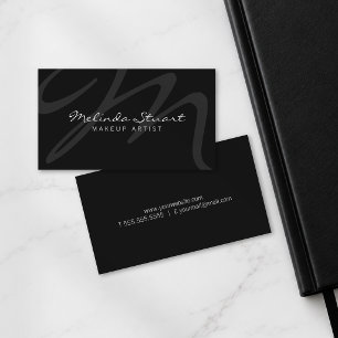 Professionelles schwarzes modernes Monogramm und N Visitenkarte