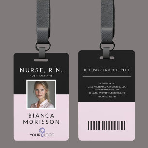 Professionelles schwarzes und rosa Krankenschweste Ausweis
