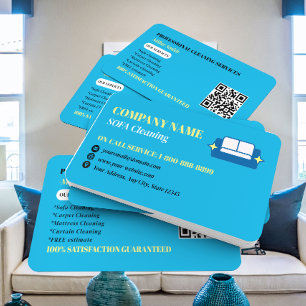 Professionelles Sofa-Reinigungs-Logo QR-Code Visitenkarte