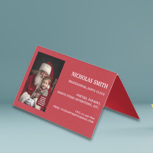 Professionelles Weihnachtsfoto Santa Claus gefalte Visitenkarten