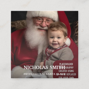 Professionelles Weihnachtsmann-Foto Quadratische Visitenkarte