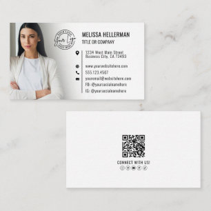 Professionelles weißes QR-Code-Foto Ihr Logo Visitenkarte