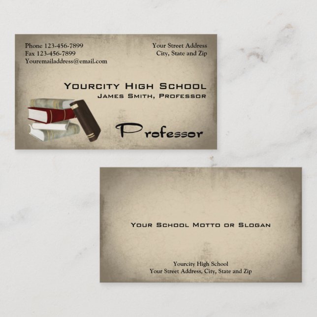 Professor Business Card Visitenkarte (Vorne/Hinten)
