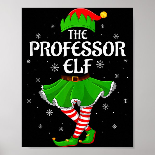 Professor Elf Christmas Family Girls Women Elf Squ Poster (Vorne)