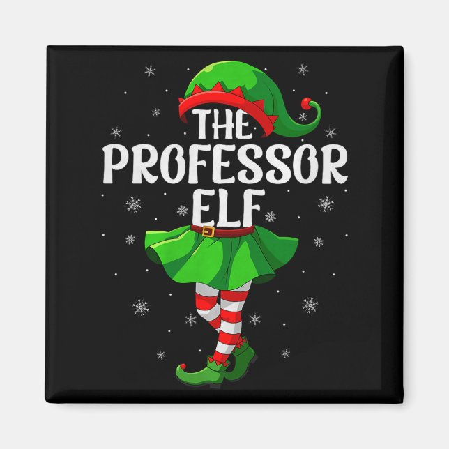 Professor Elf Christmas Girls Women Elf Squad Xmas Magnet (Vorne)