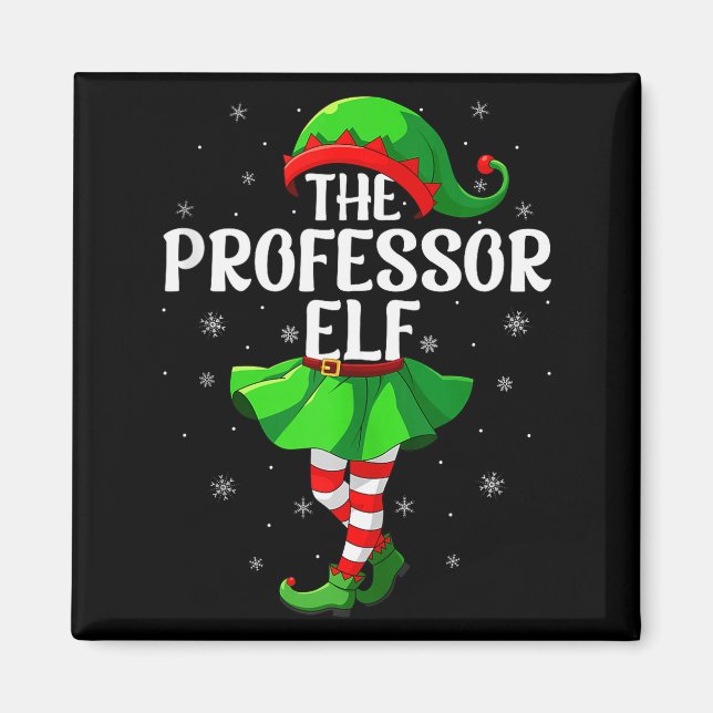 Professor Elf Christmas Girls Women Elf Squad Xmas Magnet (Vorne)