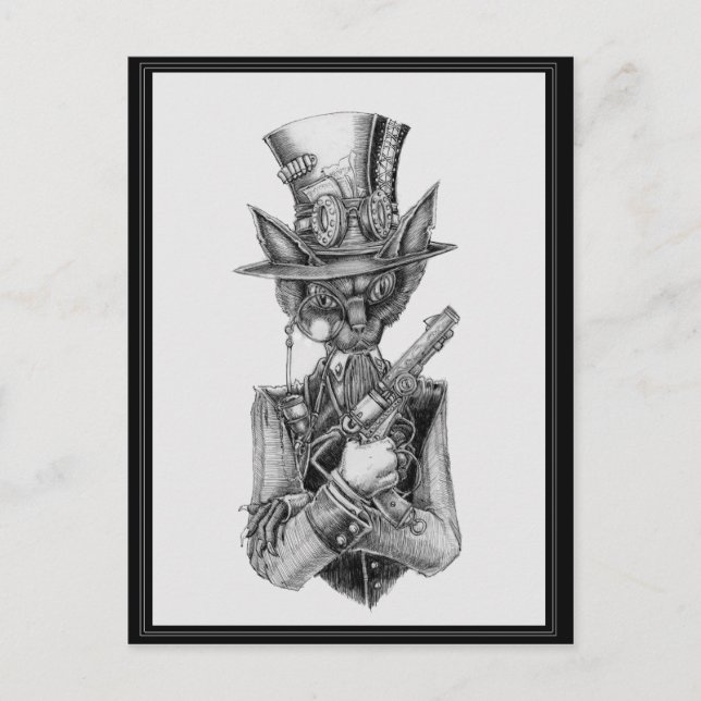 Professor Felis Catus Postkarte (Vorderseite)