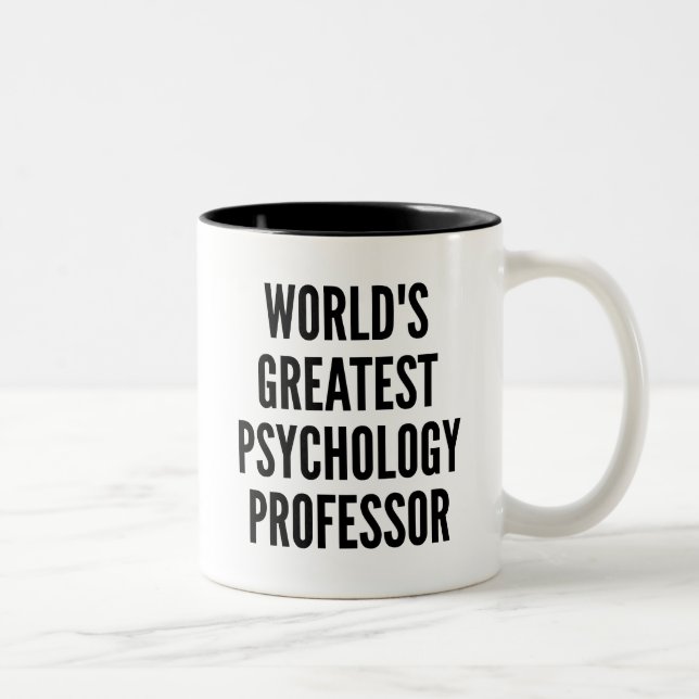 Professor für weltbeste Psychologie Zweifarbige Tasse (Rechts)