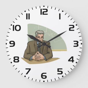 Professor Gelehrter männlicher Erzieher Lehrer Große Wanduhr