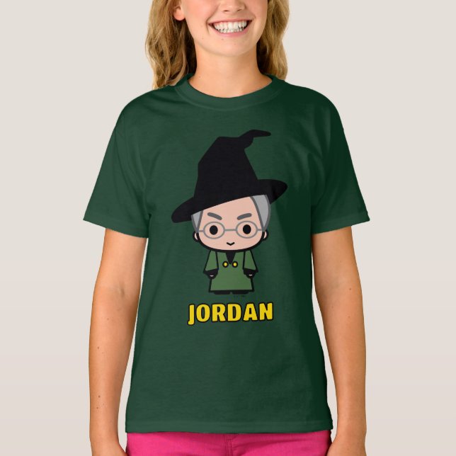 Professor McGonagall Cartoon Character Art T-Shirt (Vorderseite)