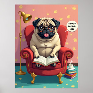 Professor Mops: Pop Art Fashion Pet Poster