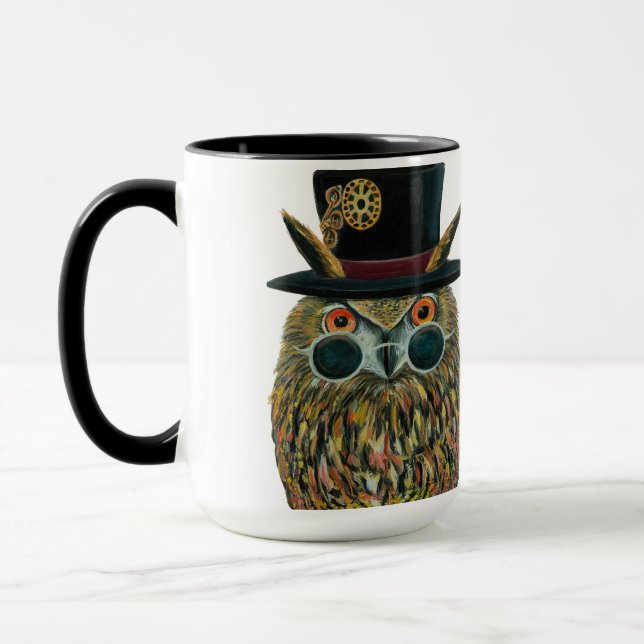 Professor Owl the Dapper Avian Scientist Tasse (Links)