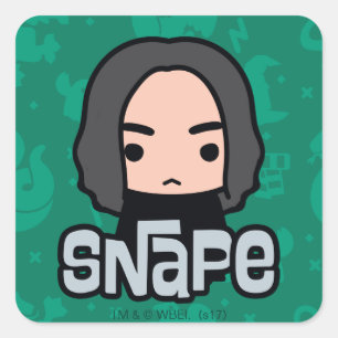 Professor Snape Cartoon Art Quadratischer Aufkleber