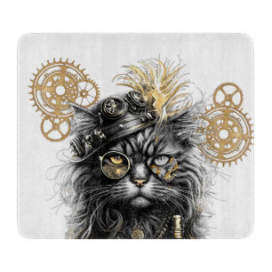 Professor Sprocket-Paws, die funky Steampunk-Katze Schneidebrett