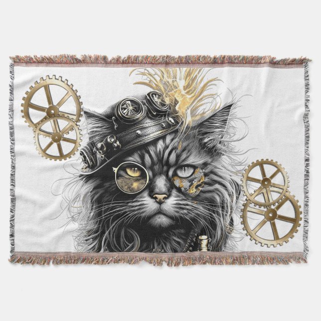 Professor Sprocket-Paws The Funky Steampunk Cat  Decke (Vorderseite)