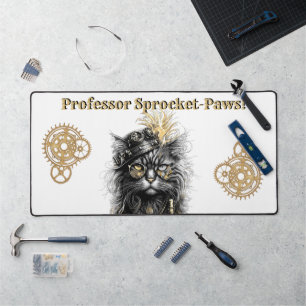 Professor Sproket-Paws Die funky Steampunk-Katze  Schreibtischunterlage