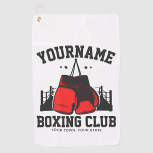 Profi-Boxer ADD NAME Rote Handschuhe Boxring Train Golfhandtuch