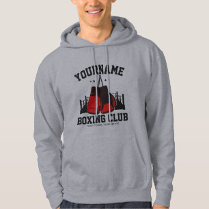 Profi-Boxer ADD NAME Rote Handschuhe Boxring Train Hoodie
