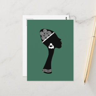 Profil der abstrakten Amerikanerin Postkarte