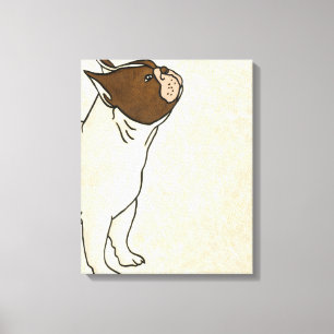 Profil des französischen Bulldog-Suchens Leinwanddruck