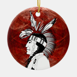 Profil des systemeigenen Amerikanischen Ureinwohne Keramik Ornament