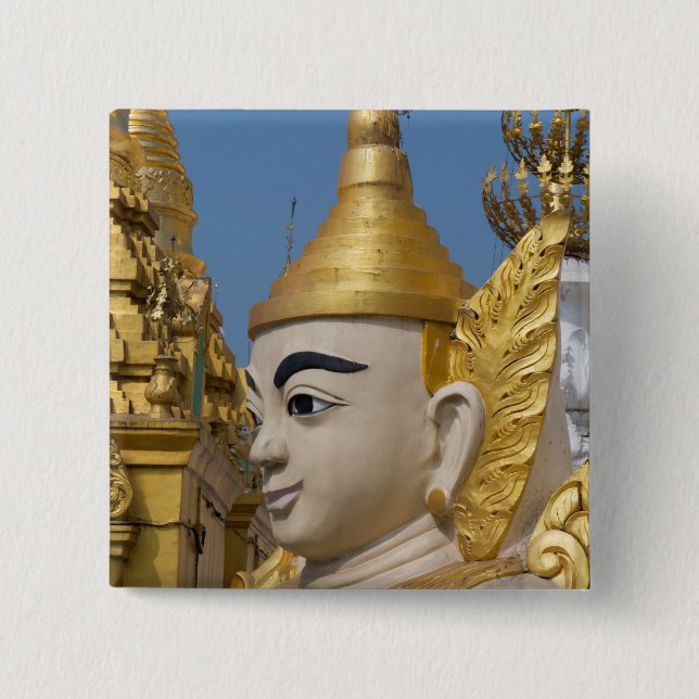 Profil einer Buddha-Statue Button (Vorderseite)
