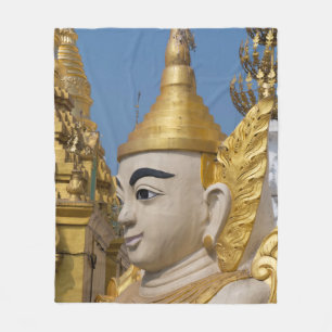 Profil einer Buddha-Statue Fleecedecke