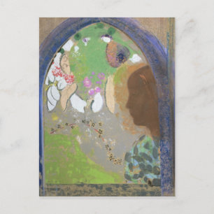 Profil einer Frau in einem Fenster, c.1912 Postkarte