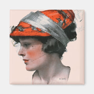 Profil einer Frau Magnet