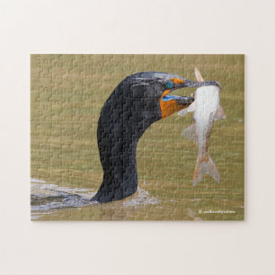 Profil eines erwachsenen, doppelkreierten Kormoran Puzzle