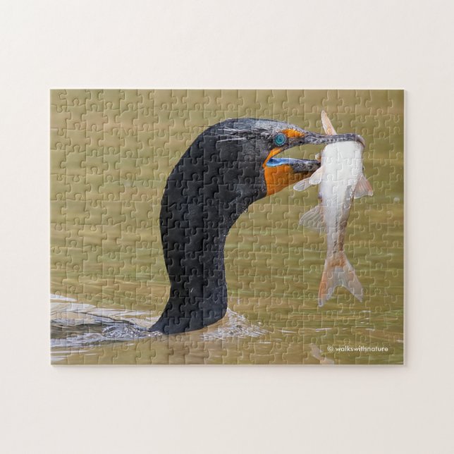 Profil eines erwachsenen, doppelkreierten Kormoran Puzzle (Horizontal)