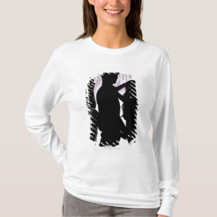 Profil eines Manntanzens mit Frauen in einem T-Shirt